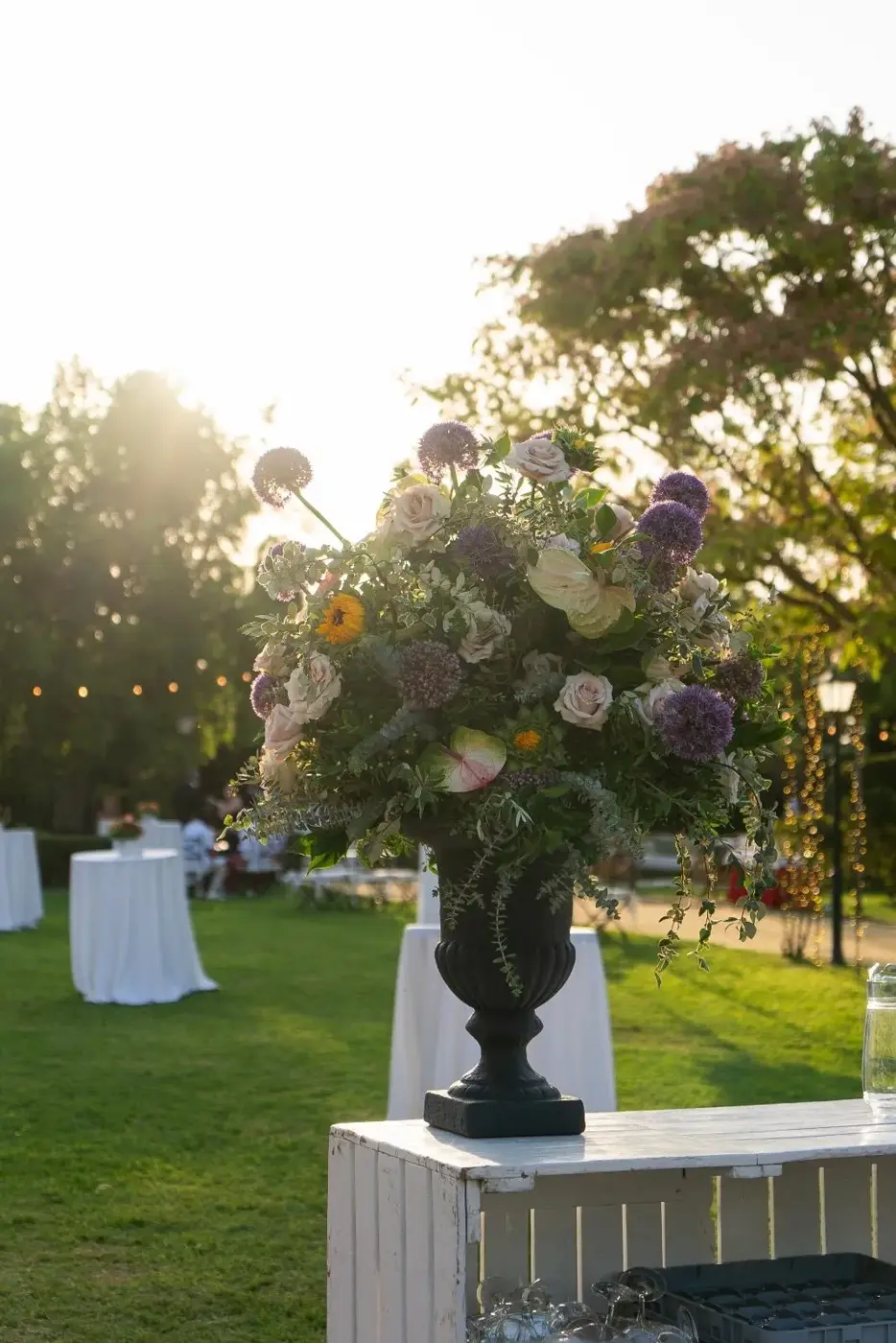 Arreglo floral de la boda de Miguel y Jesús en los jardines de Hacienda Orán