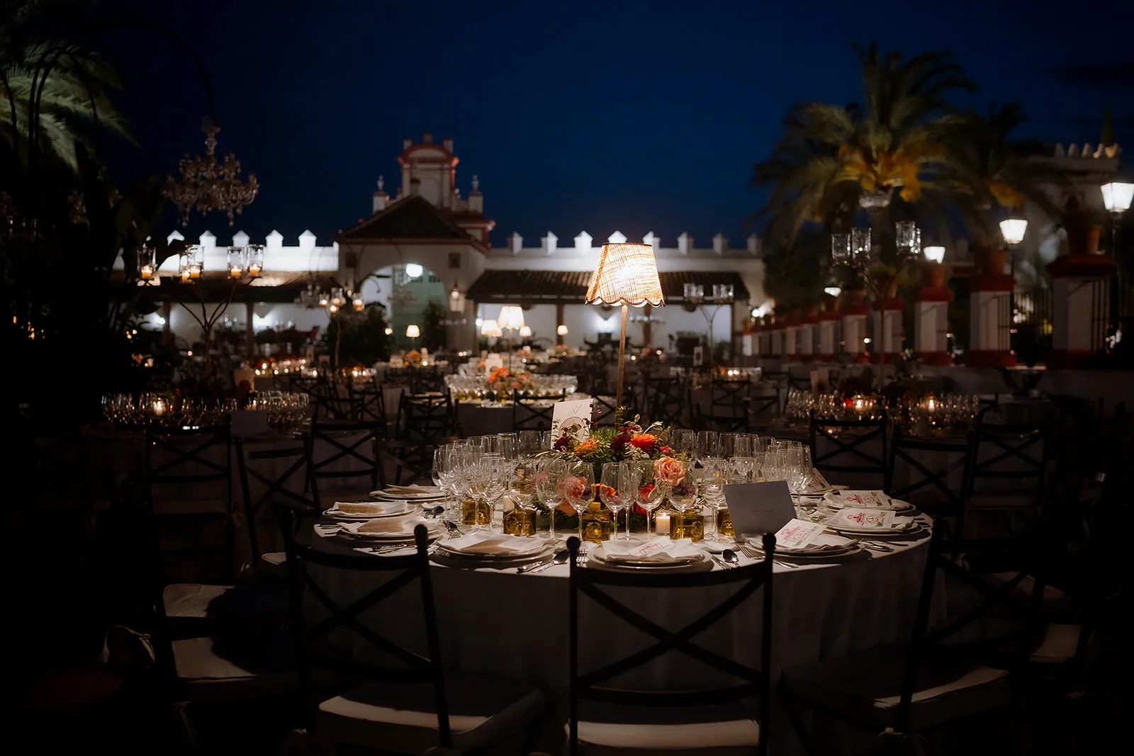 Cena al aire libre de la boda de Miguel y Jesús en Hacienda Orán
