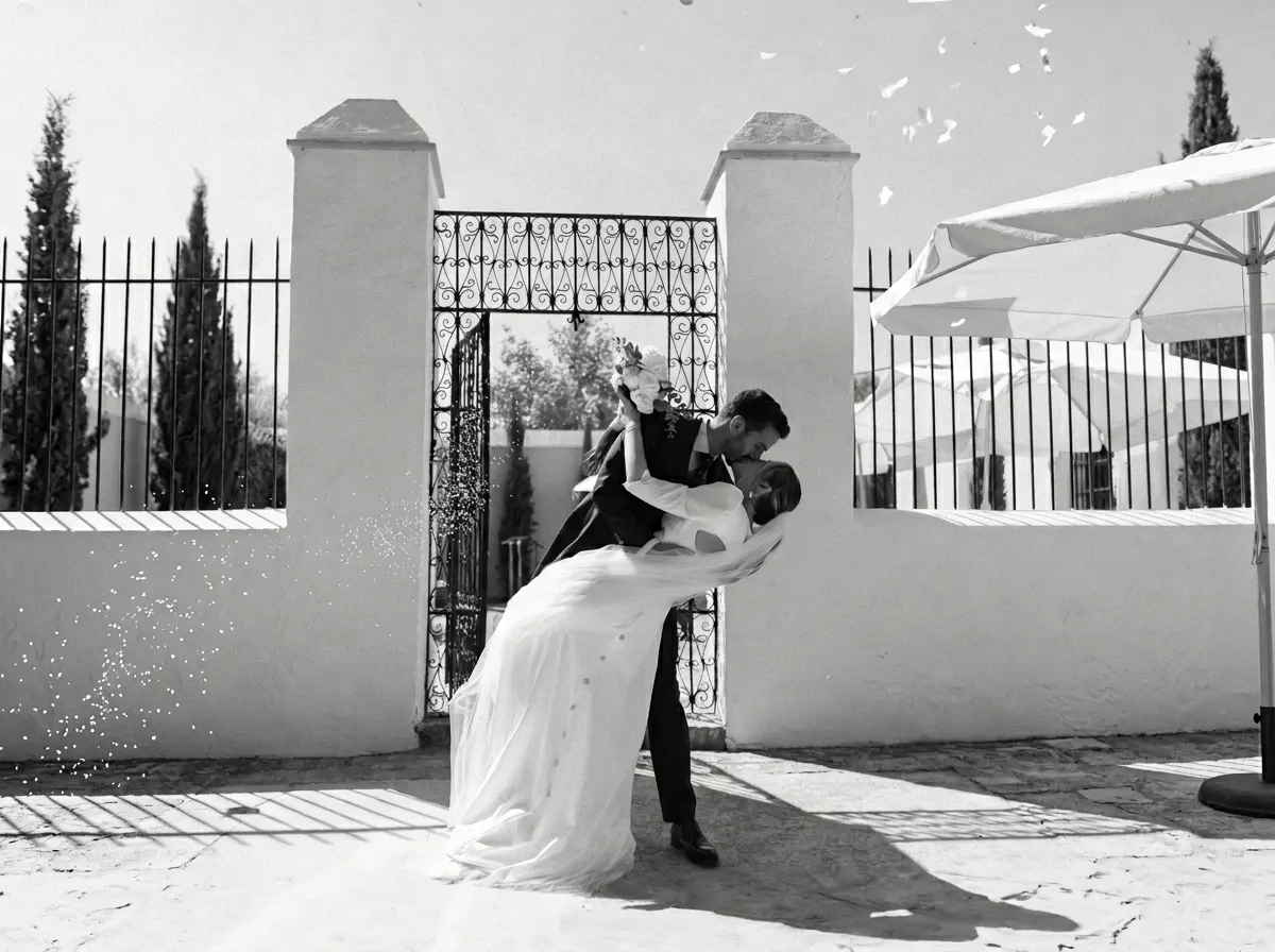 Primer baile de los novios en boda organizada por wedding planner en Andalucía